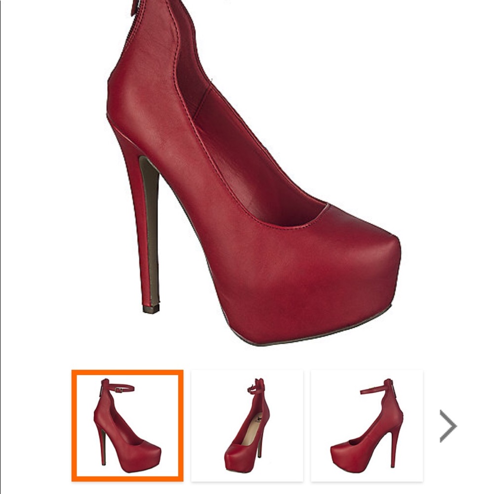 Sexy Red platform stiletto heels ankle strap